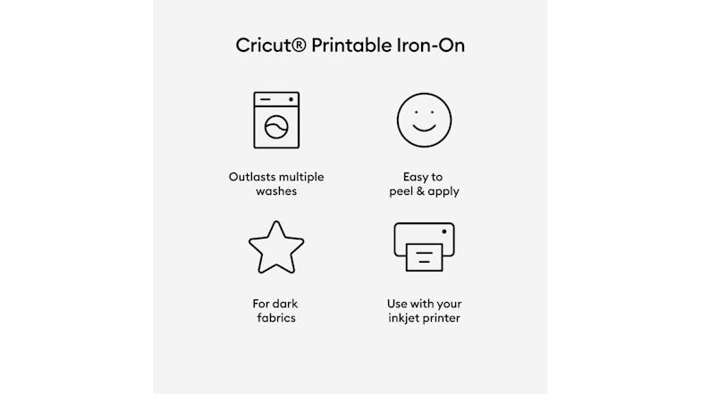 Cricut Joy Xtra Printable Iron-On 8.3” x 11.7” for Dark Fabrics - A4 (3 Sheets)