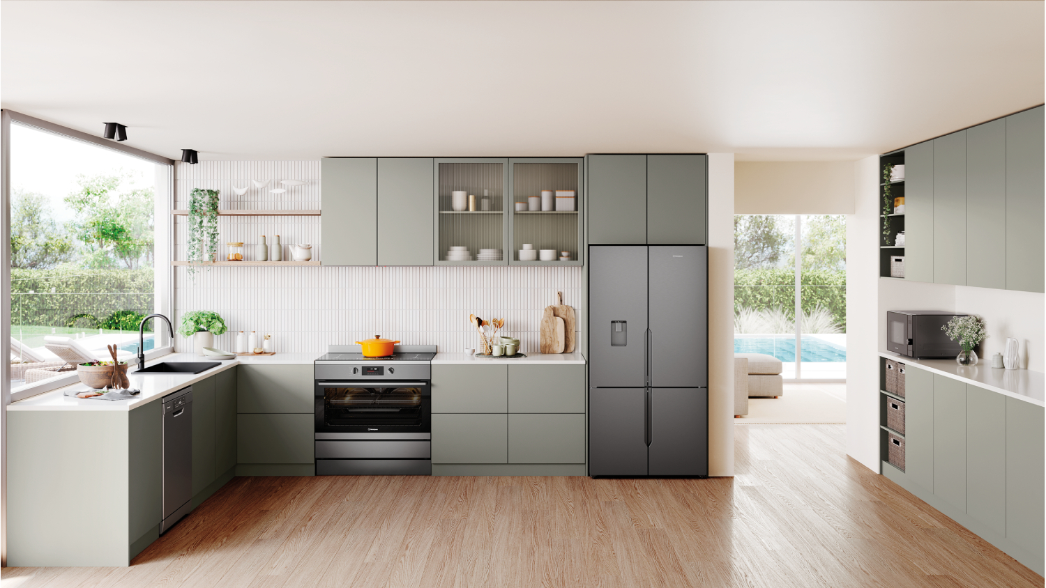 Westinghouse 90cm Freestanding Oven with Induction Cooktop - Dark Stainless Steel (WFE9756DD)