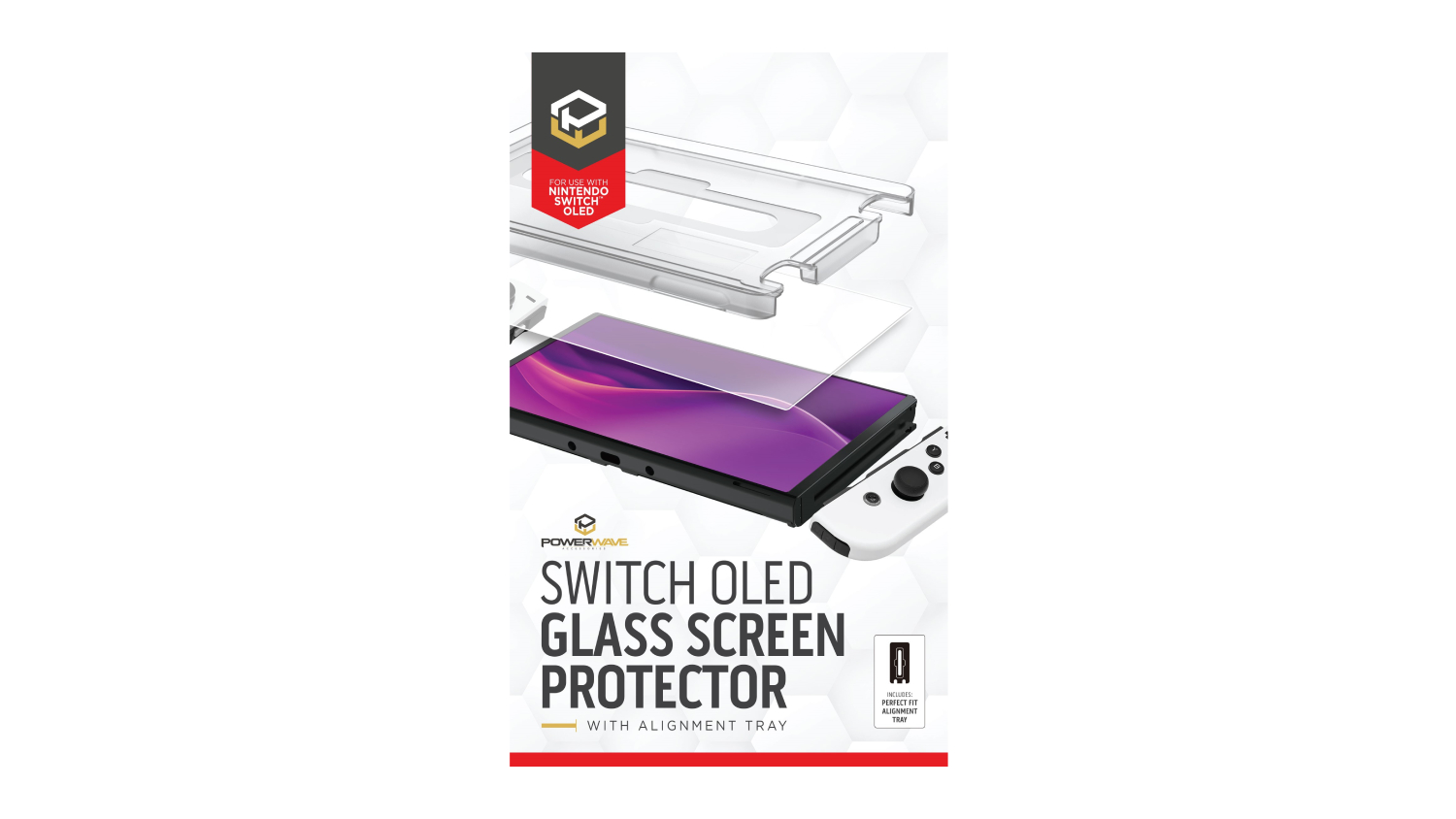 Powerwave Glass Screen Protector With Alignment Tray for Nintendo Switch OLED Model