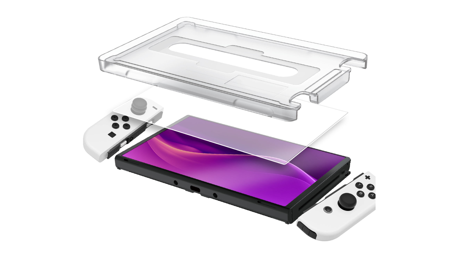 Powerwave Glass Screen Protector With Alignment Tray for Nintendo Switch OLED Model