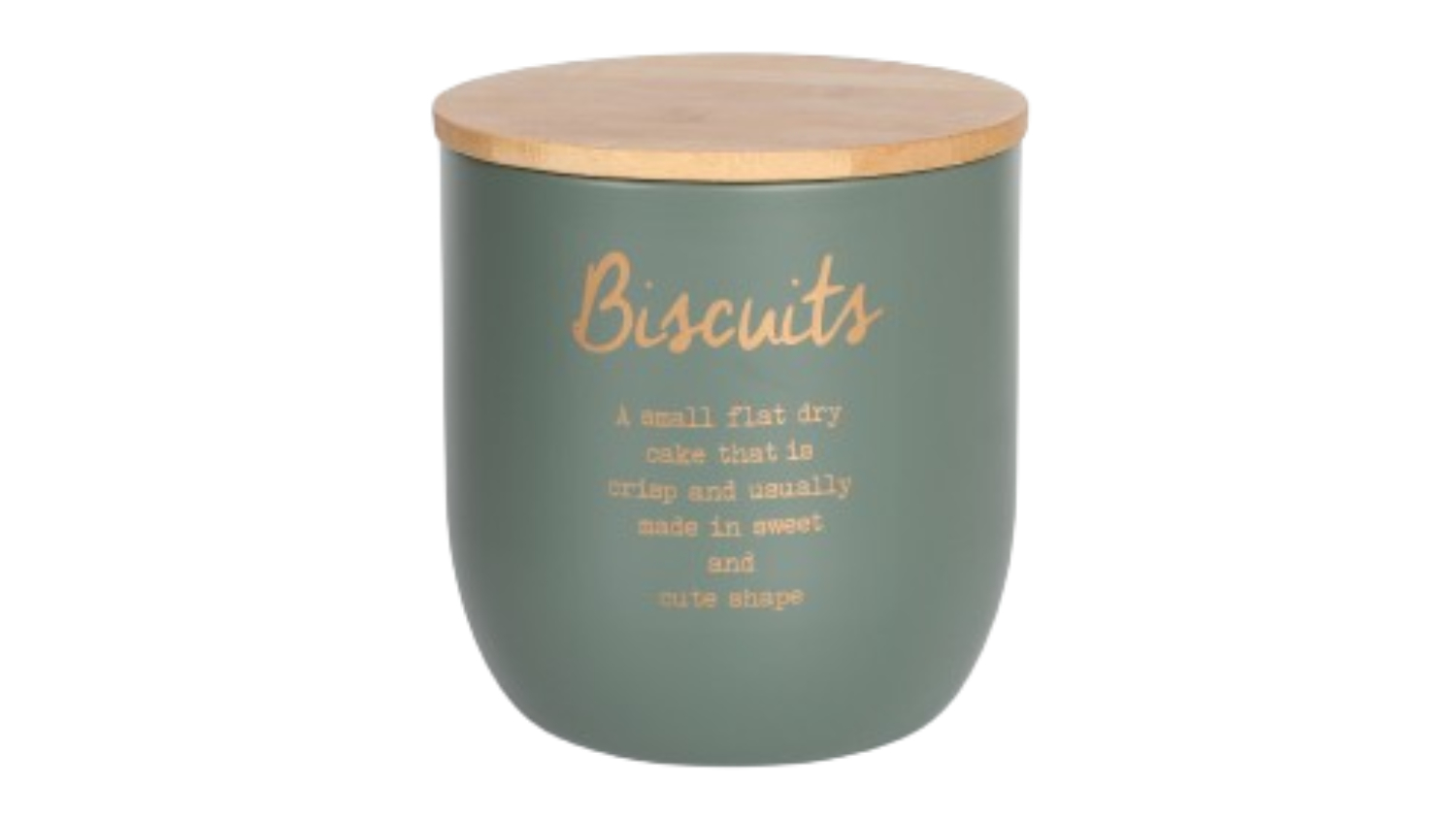 Rockingham Metal Biscuit Tin with Bamboo Lid - Sage Green/Gold