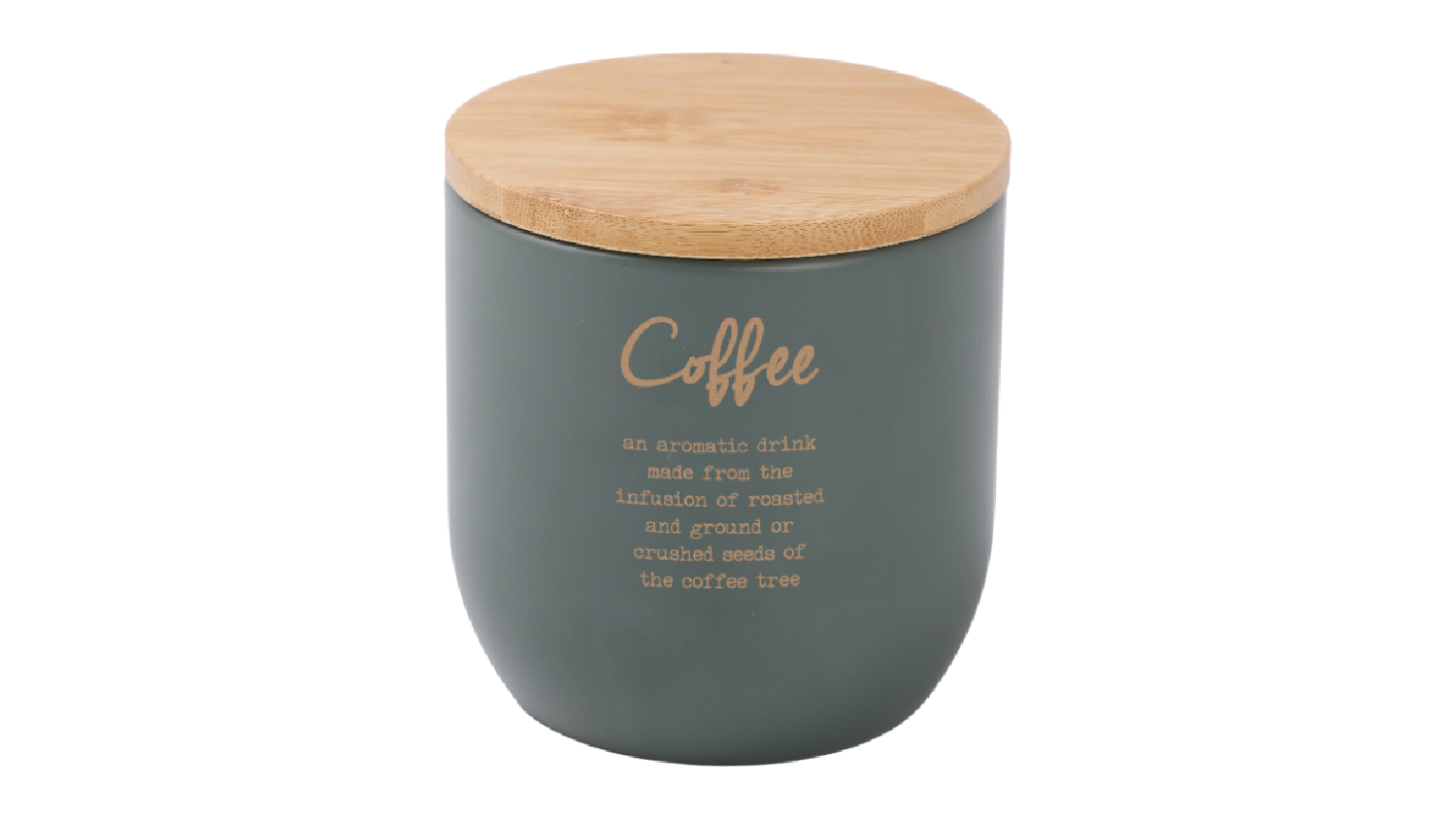 Rockingham Metal Coffee Tin with Bamboo Lid - Sage Green/Gold