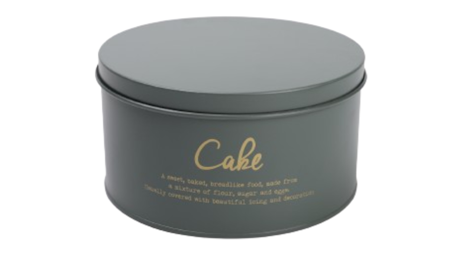 Rockingham Metal Cake Tin 25cm - Sage Green/Gold