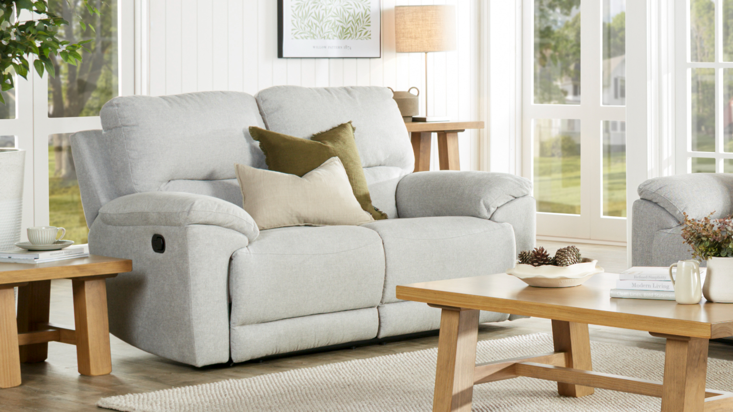 Featherstone 2 Seater Fabric Recliner Sofa