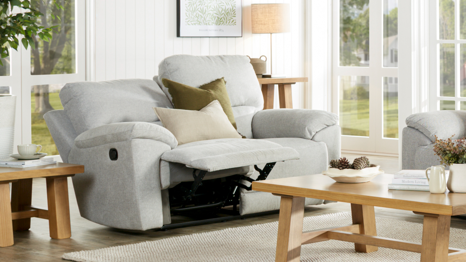 Featherstone 2 Seater Fabric Recliner Sofa