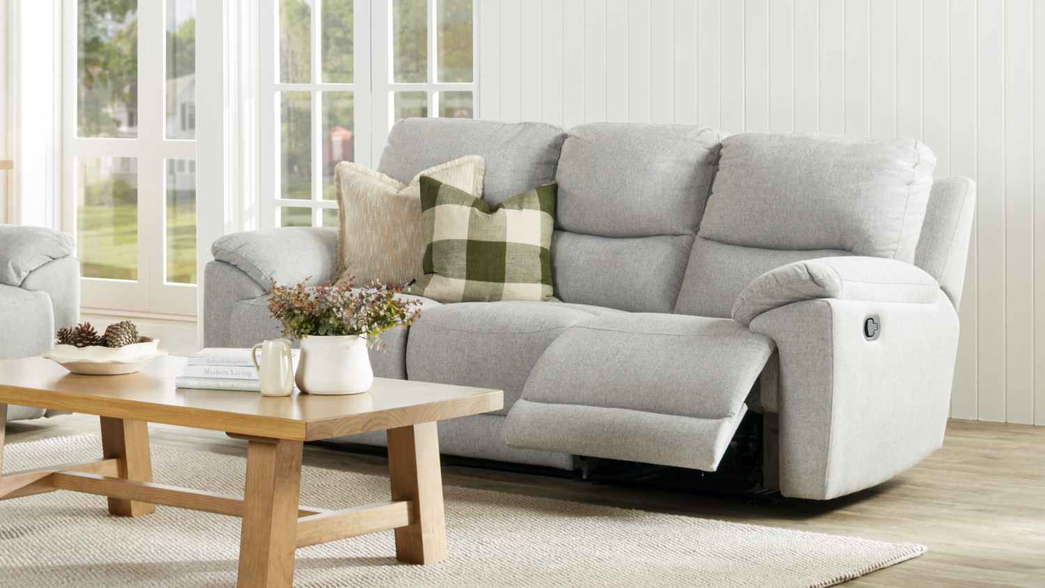 Featherstone 3 Seater Fabric Recliner Sofa