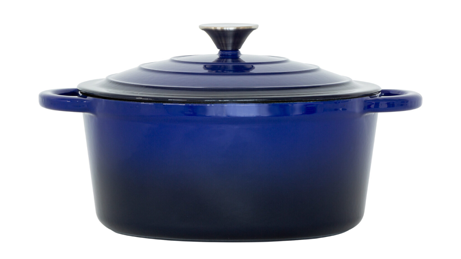 Healthy Choice Enamled Cast Iron Casserole Pot with Lid 26cm - Blue