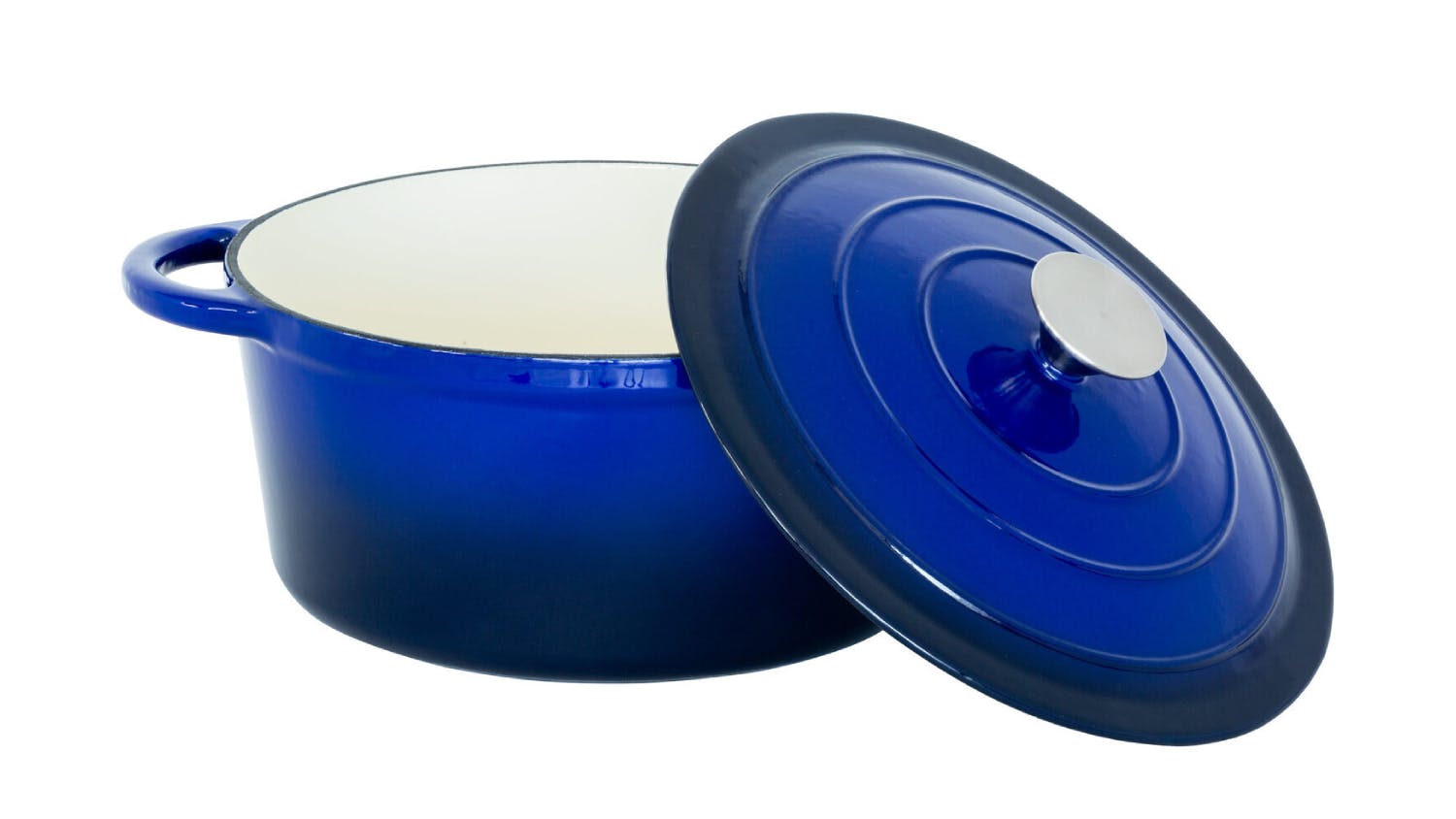 Healthy Choice Enamled Cast Iron Casserole Pot with Lid 26cm - Blue