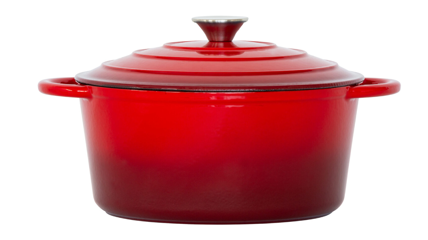 Healthy Choice Enamled Cast Iron Casserole Pot with Lid 26cm - Red