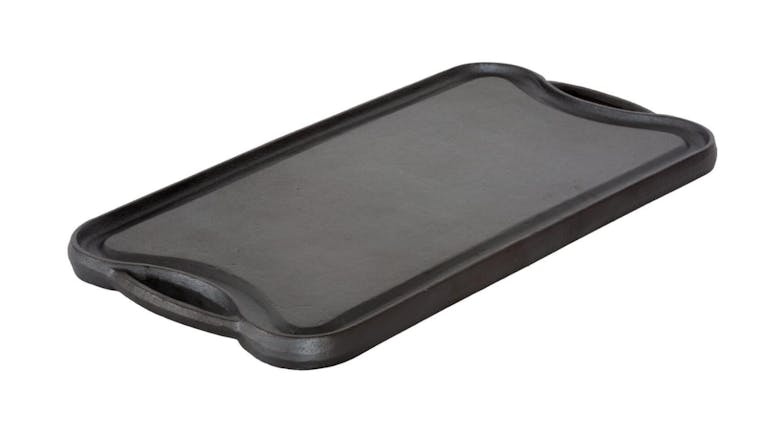 Healthy Choice Cast Iron Reversible Grill & Griddle Plate with Lid 50 x 25cm