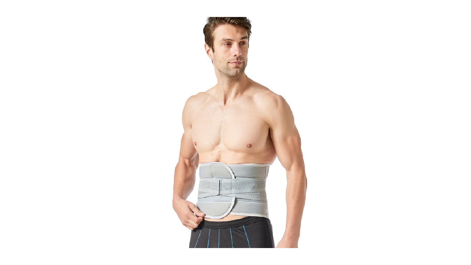 Kmall Adjustable Velcro Lumbar Support Back Brace Medium - Grey