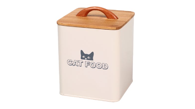 Rockingham Metal Pet Food Storage Bin with Bamboo Lid - Cat Food