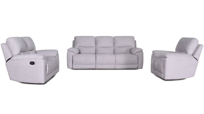 Featherstone 3 Piece Fabric Recliner Lounge Suite