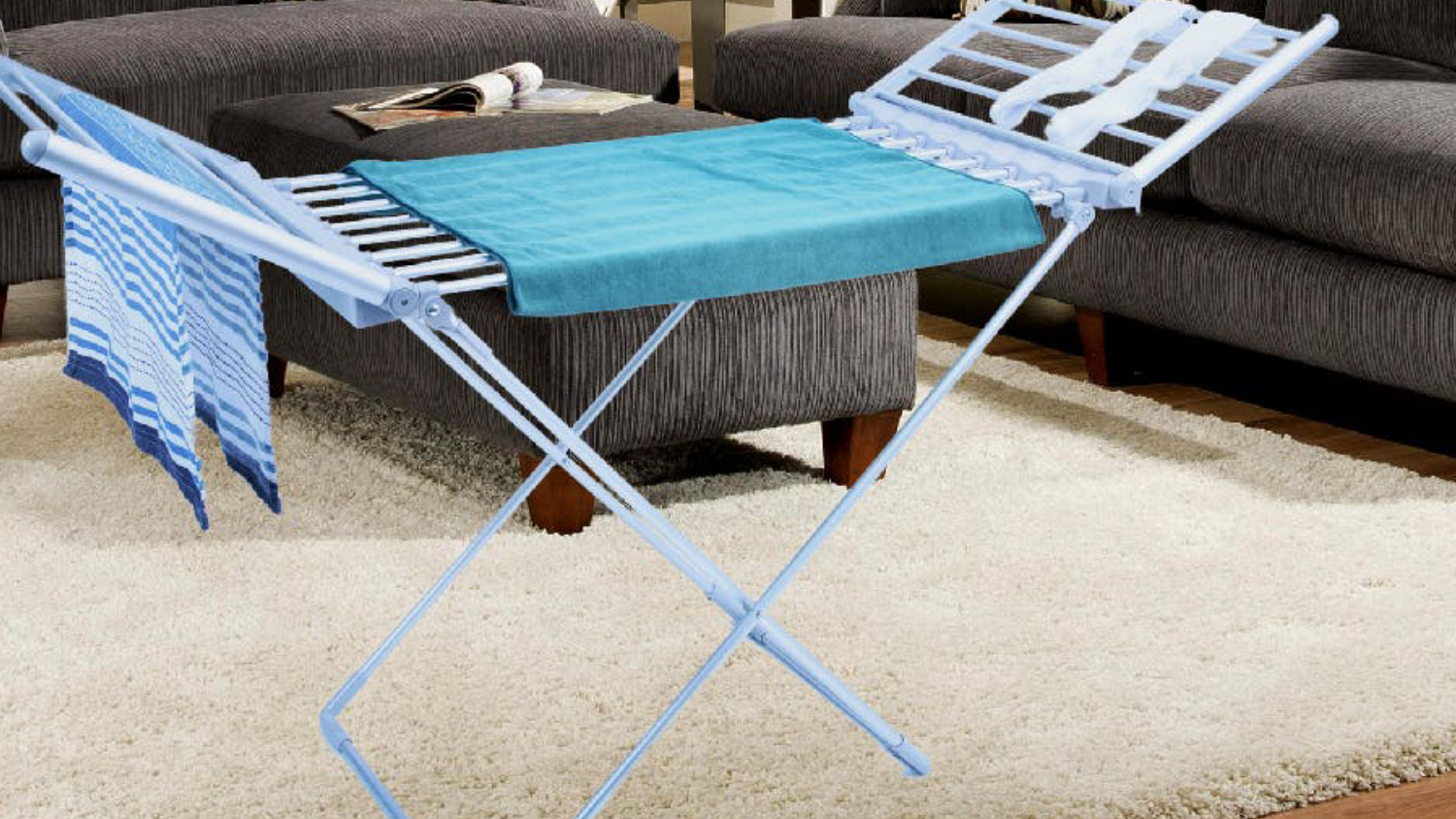 Lenoxx Folding FreeStanding Electric Heated Laundry Rack 230W White