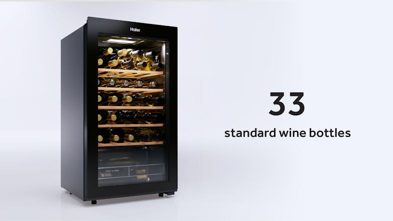 Haier 33 Bottle Wine Cooler - Black (HWC90UC)