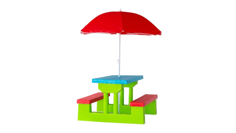 Hacienda Children's Outdoor Picnic Table & Umbrella 67 x 49 x 135cm