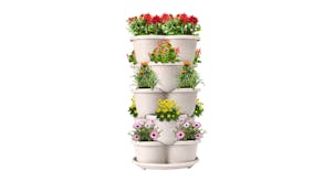 Kmall 3-Tier Terracotta Planter Pot Stack with Drainage - White