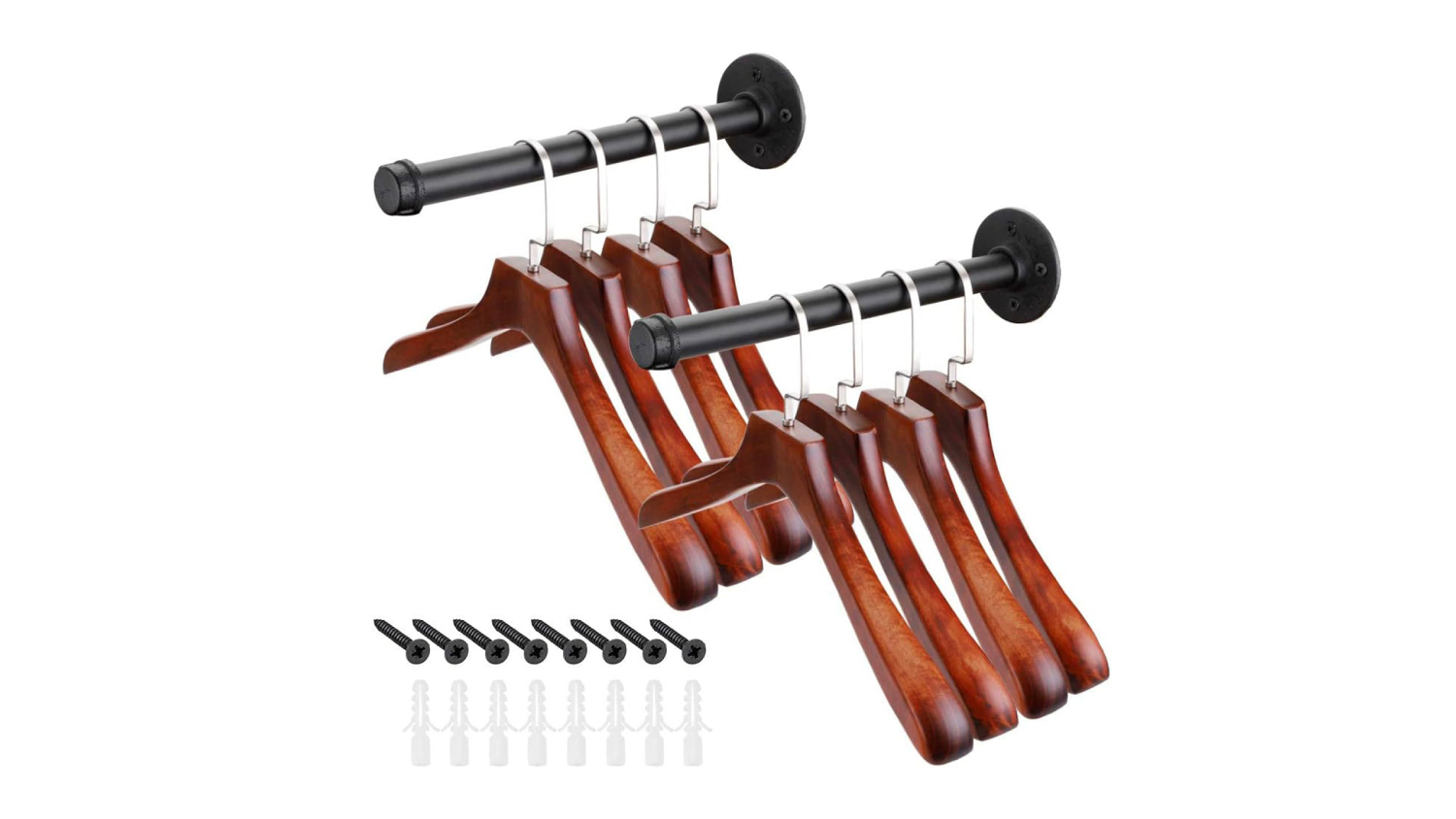 Kmall Industrial Pipe Wall Mounted Clothes Peg 27cm 2pcs. - Matte Black