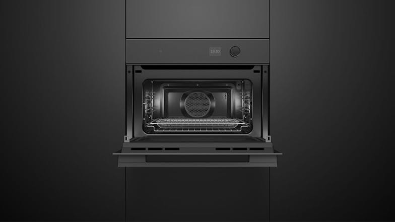 Fisher & Paykel 38L 19 Function Combination Built-In Microwave Oven - Black Glass (Series 7/OM60NMLB1)