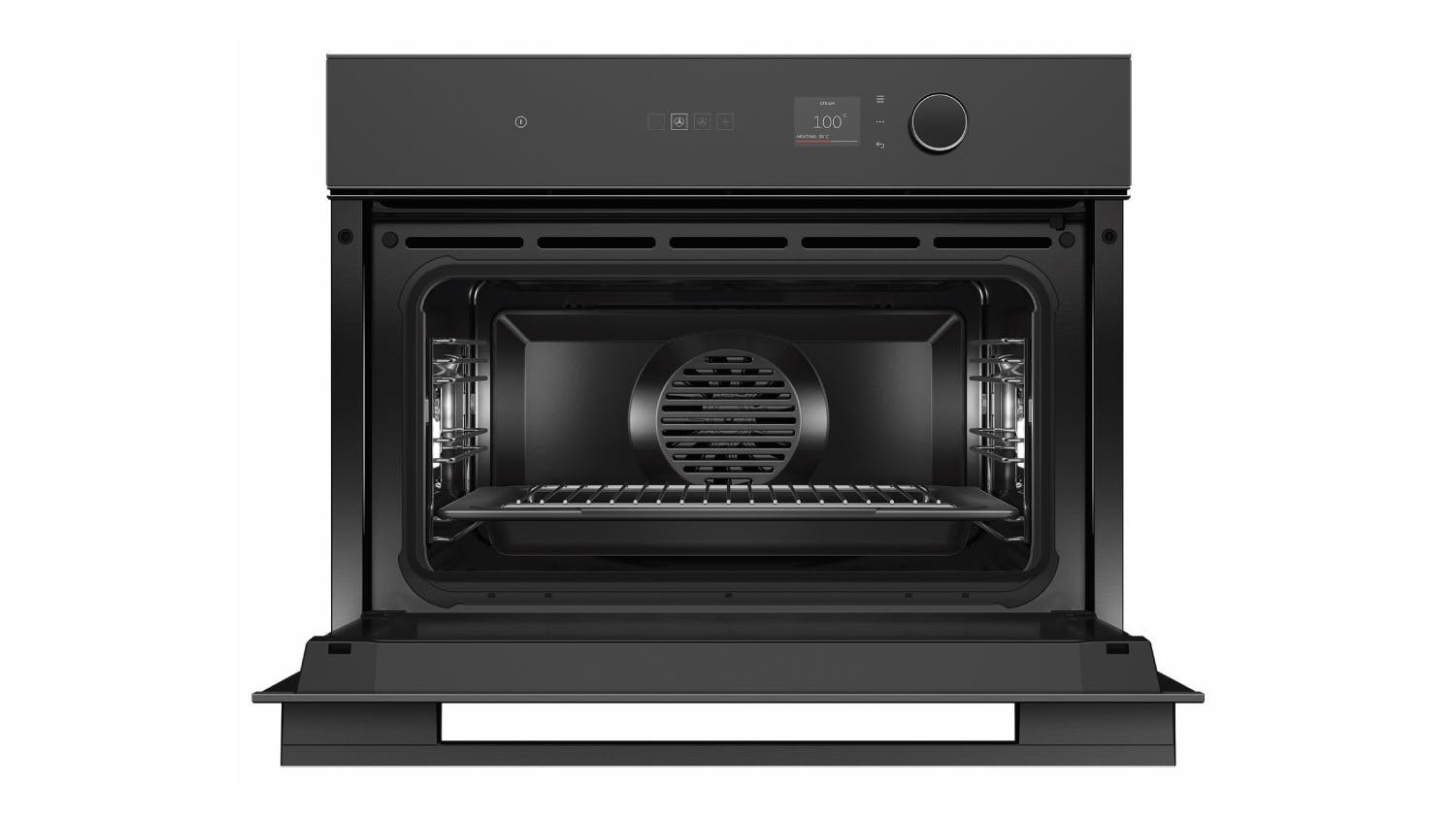 Fisher & Paykel 60cm 18 Function Built-In Compact Steam Oven - Black Glass (Series 7/OS60NMLB1)