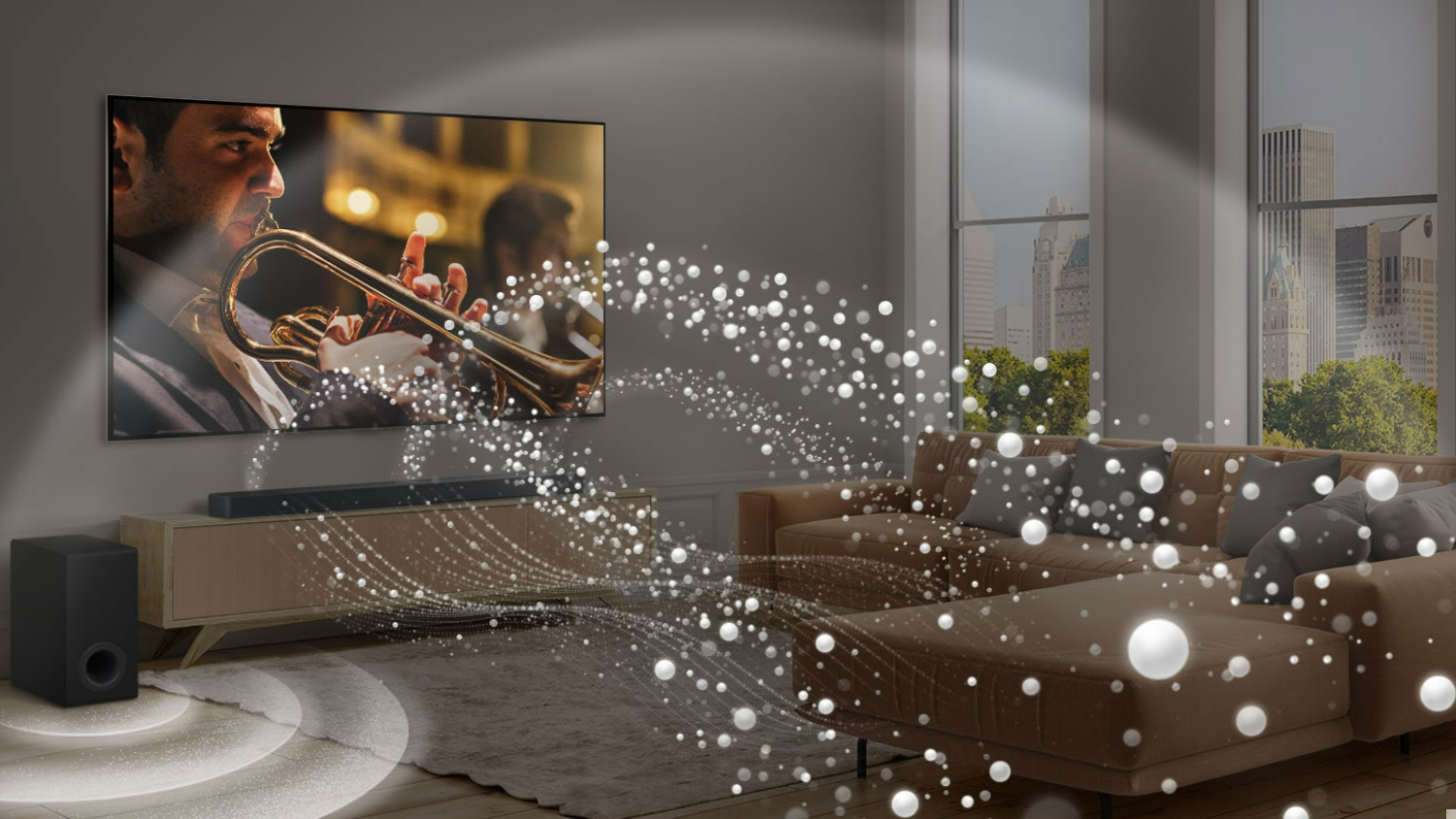 LG 3.1 Channel Soundbar with Subwoofer - Wireless - G-Series - Black (SG10TY)