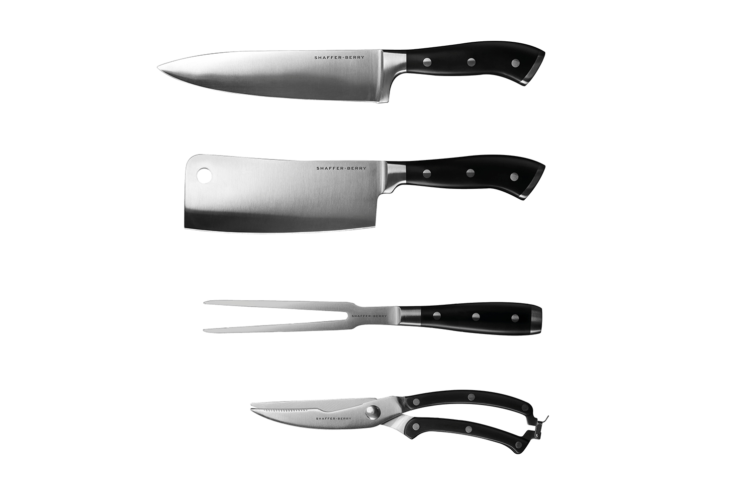 Shaffer-Berry 4 Piece Kitchen Knife Set - Stainless Steel (SY0190KS)