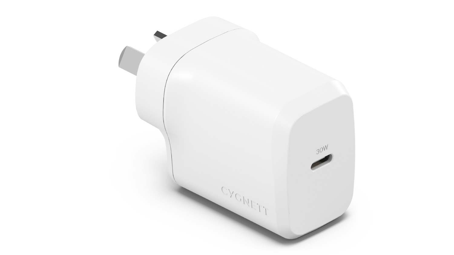 Cygnett PowerPlu 30W GaN USB-C Wall Charger - White (CY4736PDWCH)