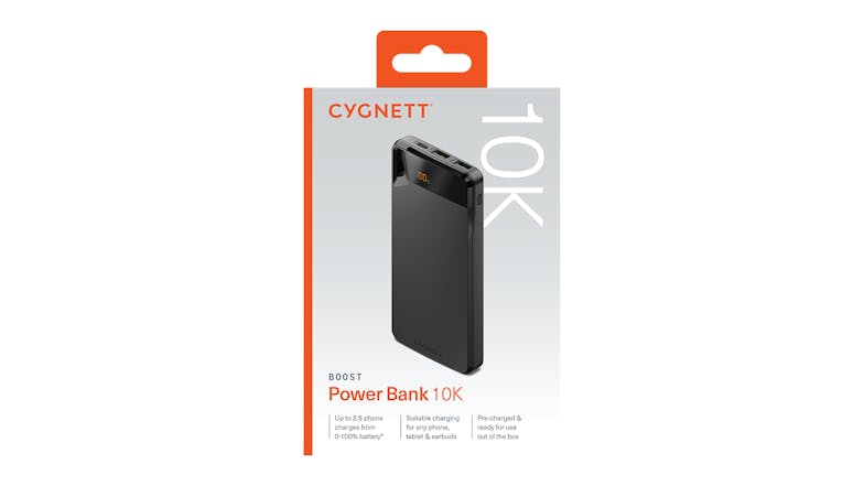 Cygnett ChargeUp Boost (4th Gen) 10,000mAh Power Bank - Black
