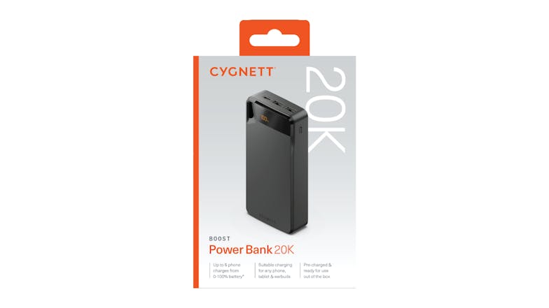 Cygnett ChargeUp Boost (4th Gen) 20,000mAh Power Bank - Black