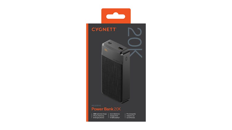 Cygnett ChargeUp Reserve (3rd Gen) 20,000mAh Power Bank - Black