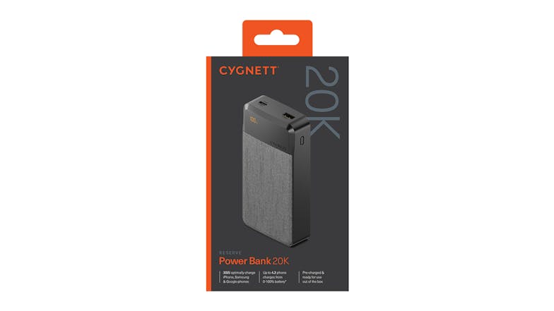 Cygnett ChargeUp Reserve (3rd Gen) 20,000mAh Power Bank - Grey