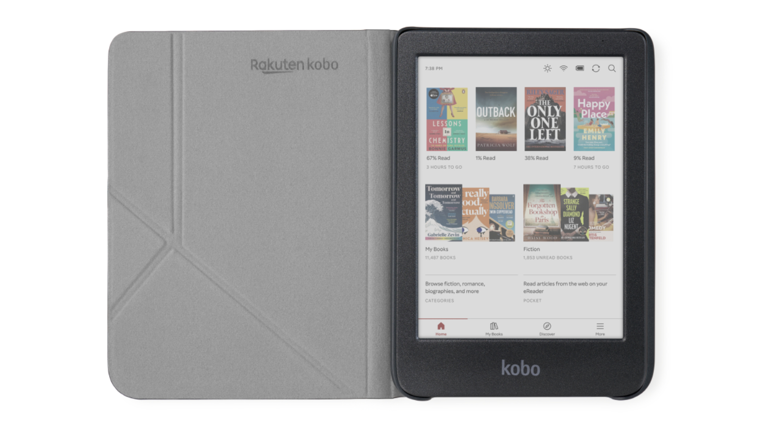 Kobo SleepCover Case for Kobo Clara 6" eReader - Black (N365-AC-BK-E-PU)