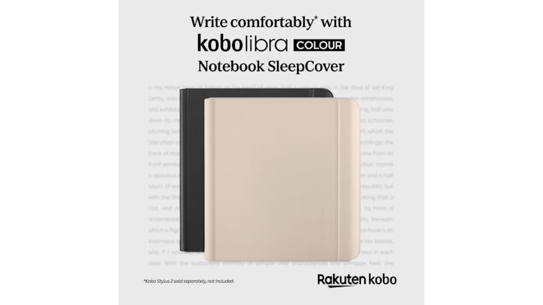 Kobo Notebook SleepCover Case for Kobo Libra 7" eReader -  Black (N428-AC-BK-N-PU)