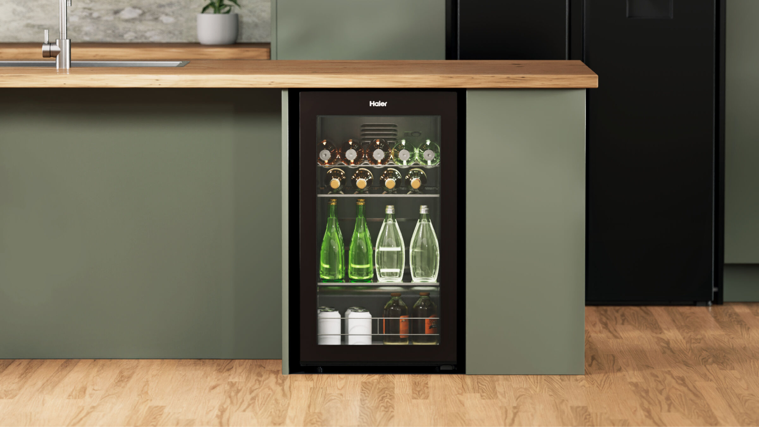 Haier 87L Beverage Center Bar Fridge - Black (HRF90UC)