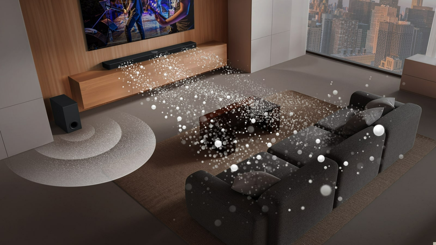 LG 3.1 Channel Soundbar with Subwoofer - Wireless - Black (S60T)