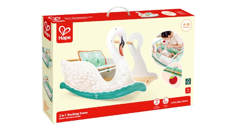 Hape 2-in-1 Baby Gym & Rocking Chair - Swan