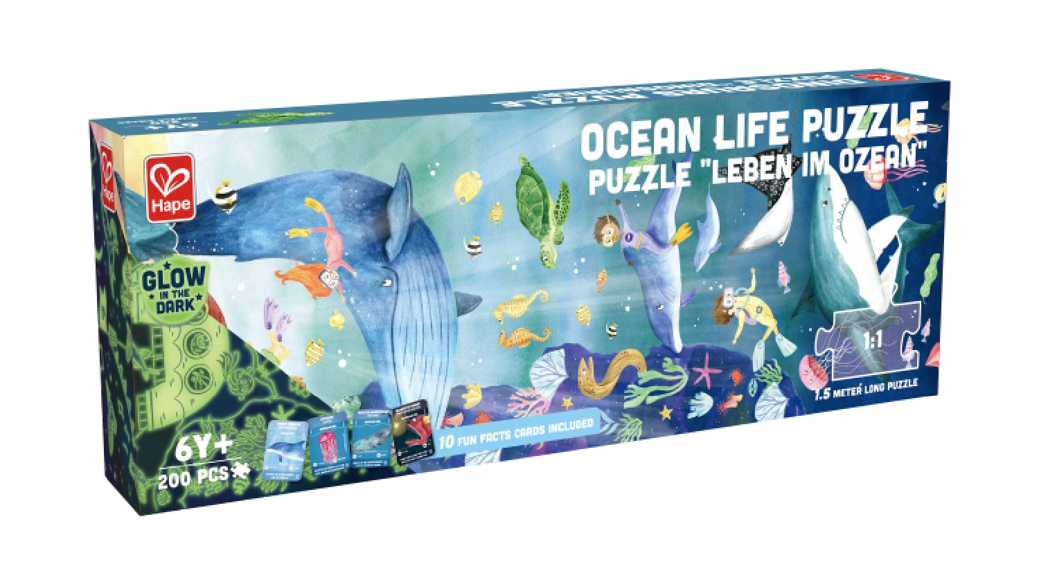 Hape Glow-In-The-Dark Ocean Life Puzzle 200pcs.