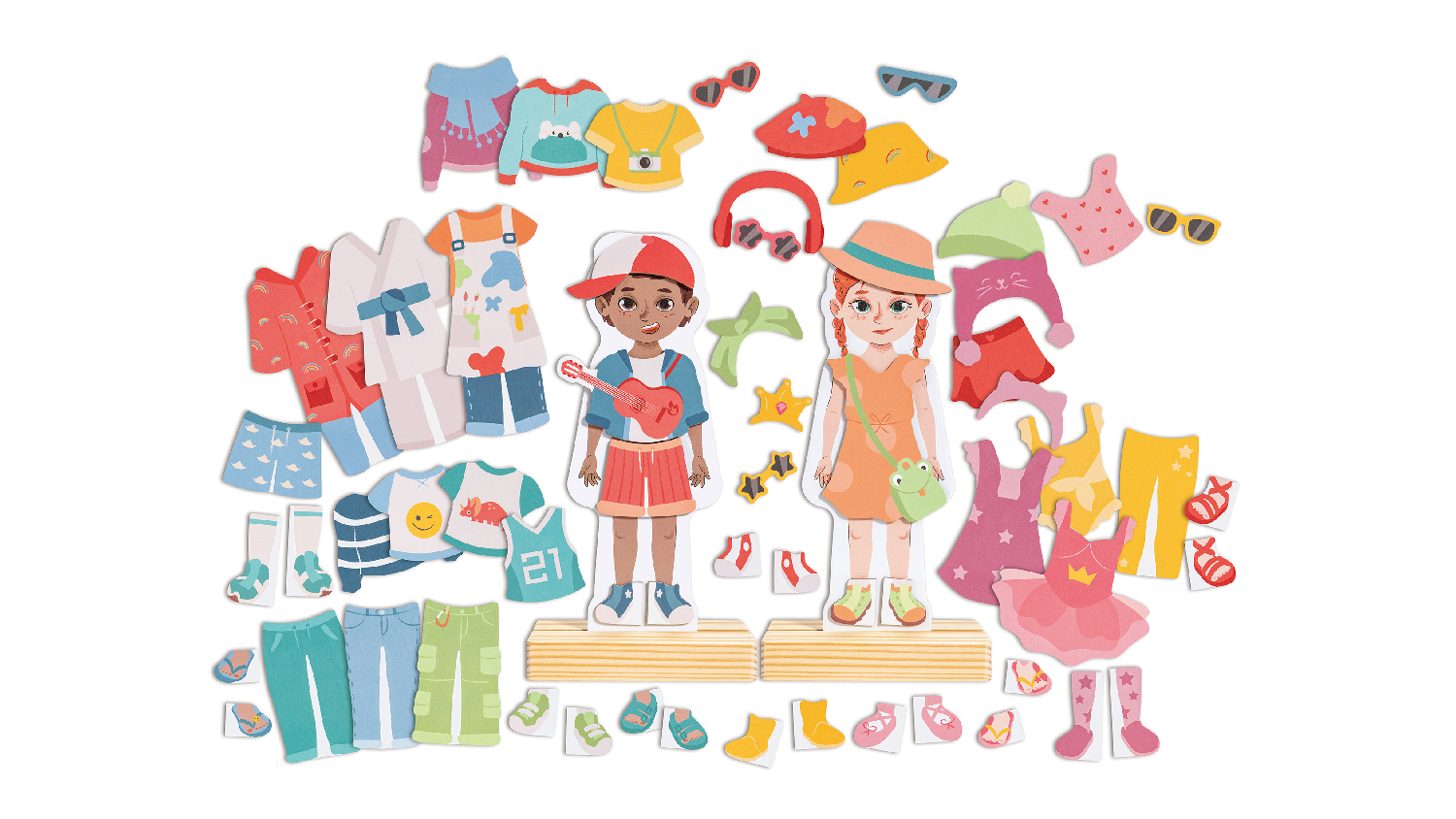 Hape Magnetic Dress-Up Card Dolls 68pcs.