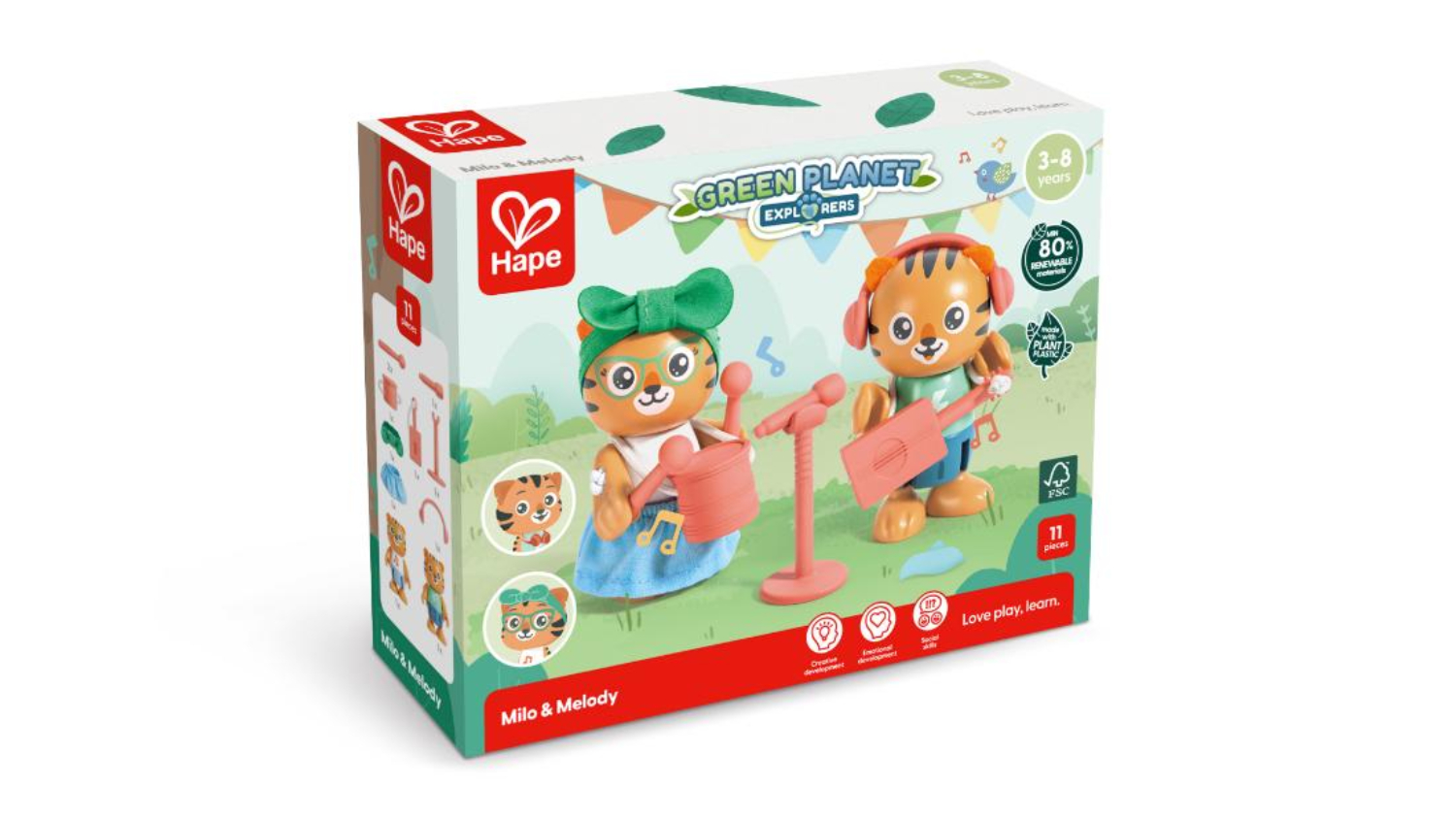 Hape "Green Planet" Figurine Set - Milo & Melody Tiger