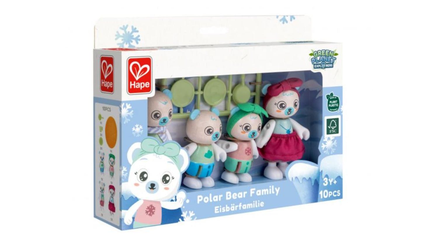 Hape "Green Planet" Figurine Set - Polar Bear Family