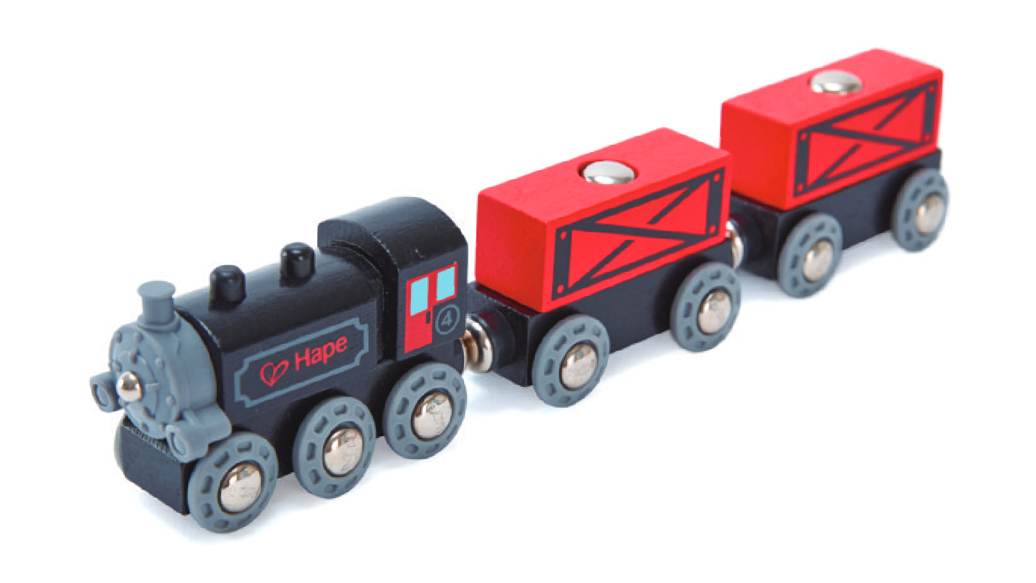 Hape Steam-Era Freight Engine & Carriage Set 3pcs.