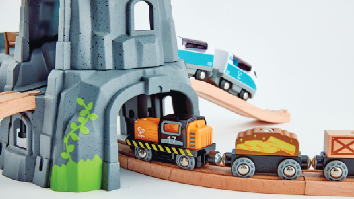 Hape Railway Mountain Tunnel Accessory with Lights, Sounds