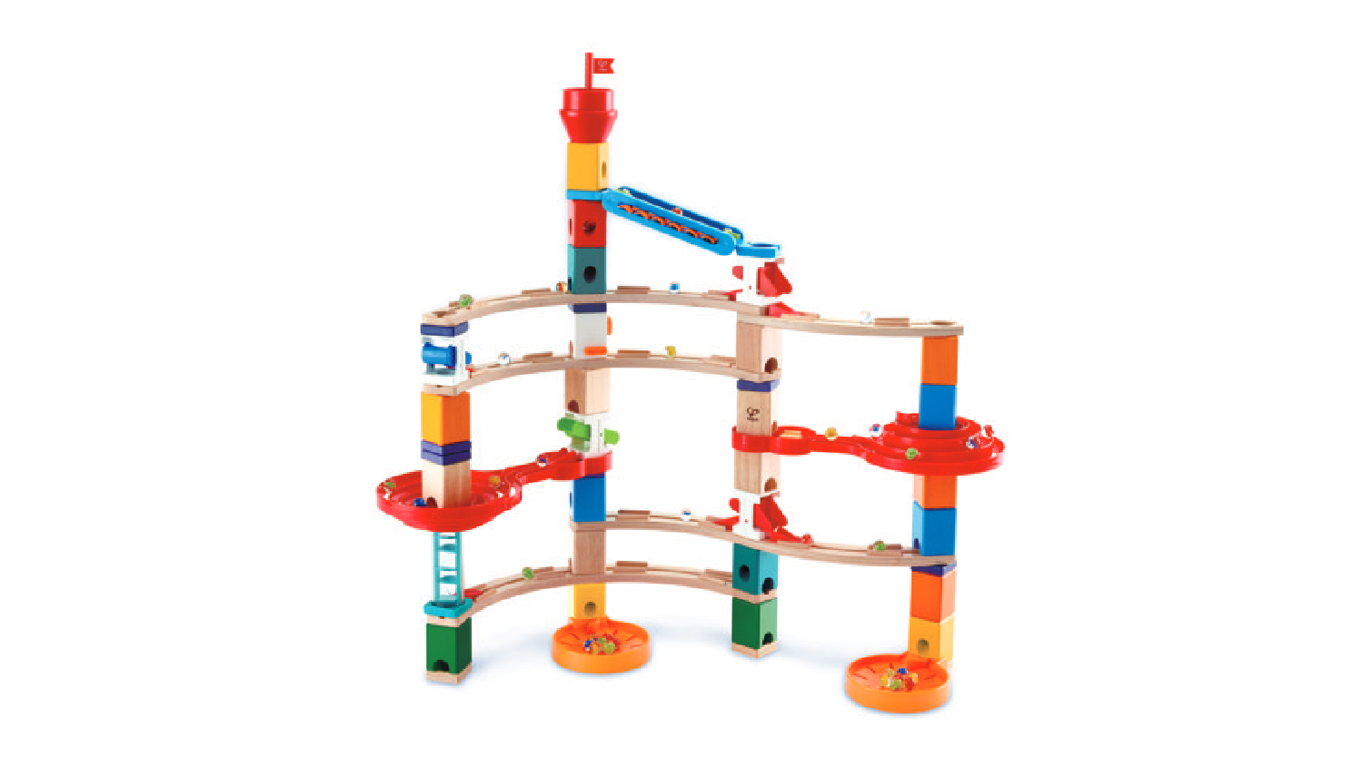 Hape "Super Spirals" Wooden Marble Run Set 129pcs. Harvey Norman New