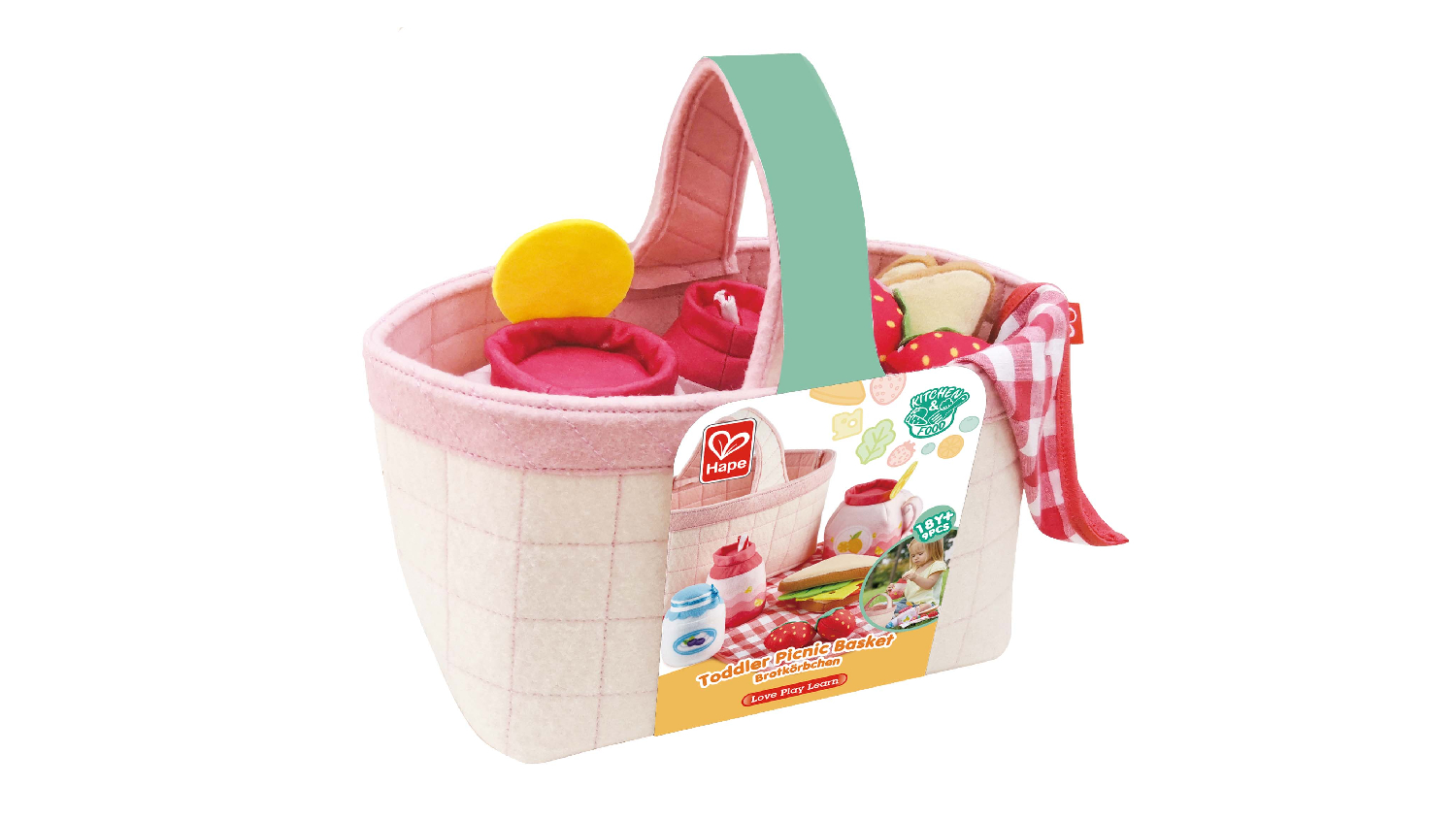 Hape Plush Play Food - Picnic Basket