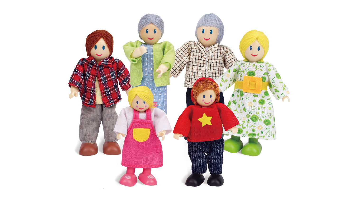 Hape "Happy Family" Wooden Doll Family Set - White