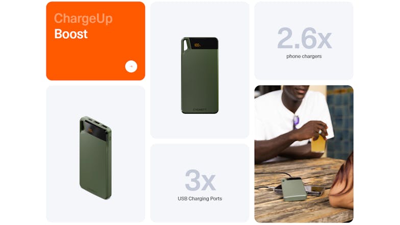 Cygnett ChargeUp Boost (4th Gen) 10,000mAh Power Bank - Green