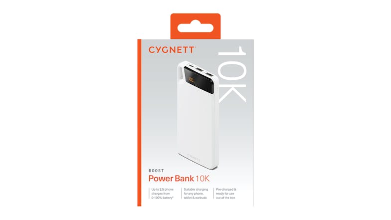 Cygnett ChargeUp Boost (4th Gen) 10,000mAh Power Bank - White