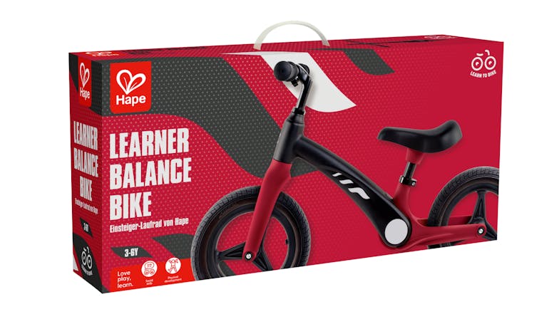 Hape Shock-Absorbing Beginner Balance Bike - Red/Black