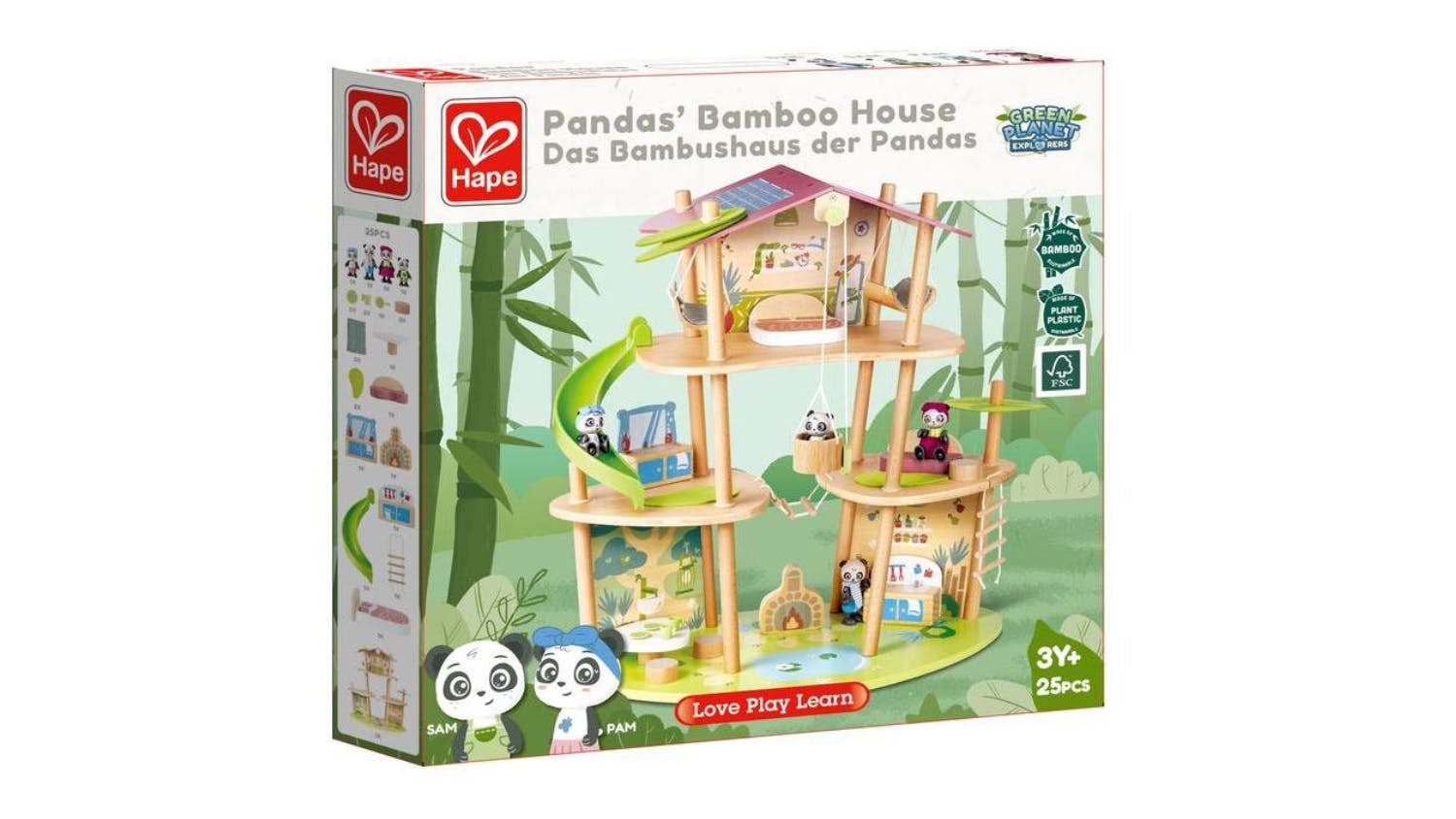 Hape "Green Planet" Panda's Bamboo House Playset