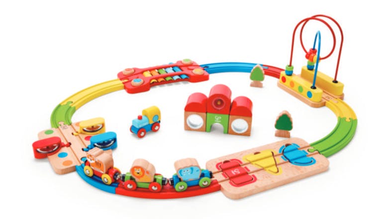 Hape Rainbow Puzzle Sensory Railway